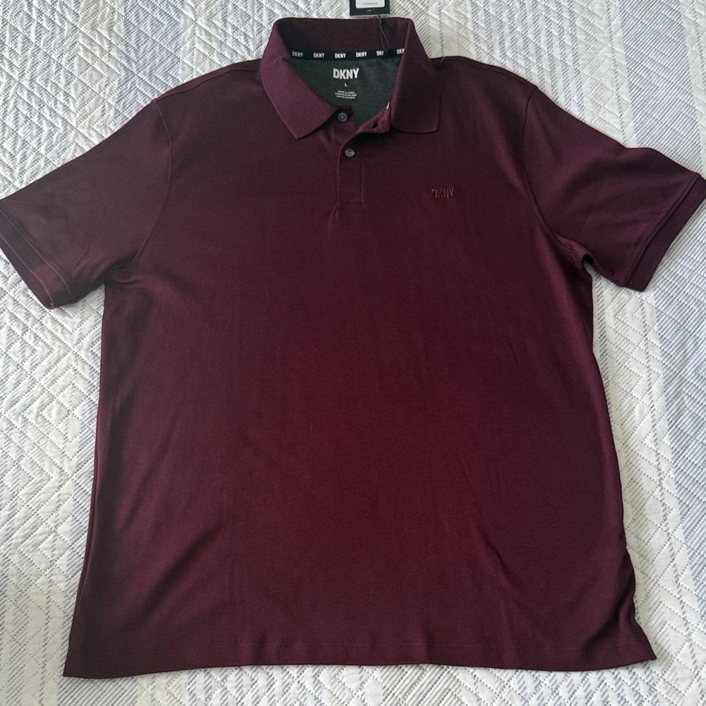 DKNY Men's Deep Burgundy Polo Shirt